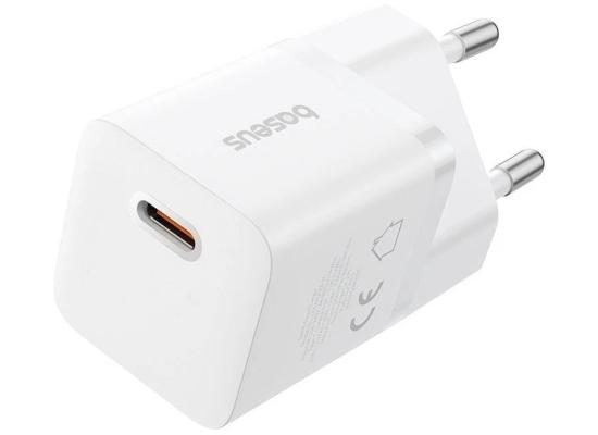 Baseus GaN5 Fast Charger (mini) 1C 25W EU Cluster Supports PPS, PD 3.0, QC 3.0 - White